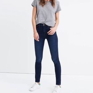 Madewell 10” High Rise Skinny Jeans in Medium Dark Blue Wash (Hayes Wash)